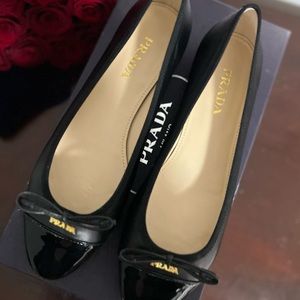 Prada Cap Toe Leather Ballet Flats Size 38